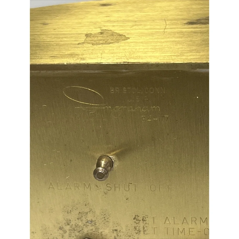 Vintage Brass Ingraham Alarm Clock Model 34-117 Working